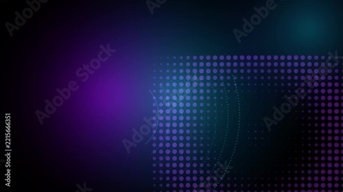 Colorful digital dot matrix panel glowing in dark space
