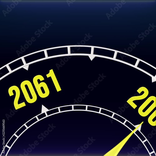 New Year 2062 Clock Countdown Concept Motion Graphics Loop