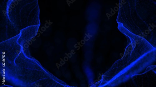 Blue Particles Particles Stream, Flow Blue Particles, Particles Loop Background UHD