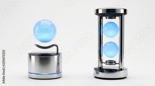 Set of futuristic lamp vertical slit beam lights isolated white background