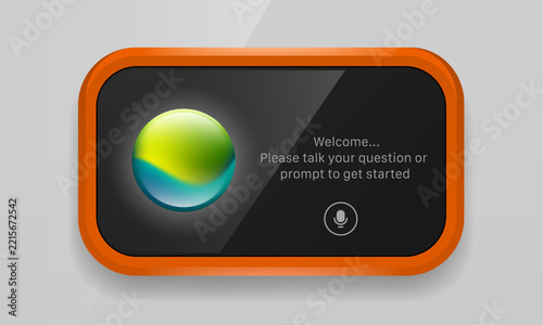 Orange AI voice assistant widget UI design vector