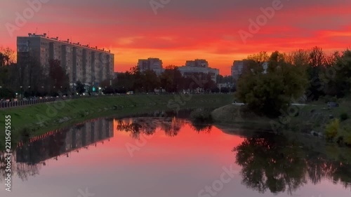 sunset over the river