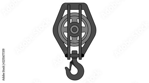 Industrial Pulley Block Vector Illustration