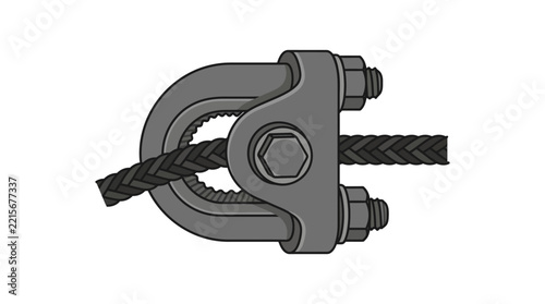 Wire Rope Clip Vector Illustration