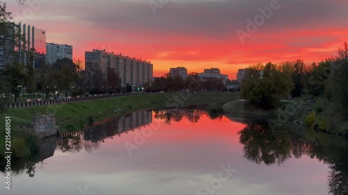 sunset over the river