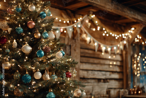 christmas decoration tree background holiday winter wooden festive celebration home year new merry