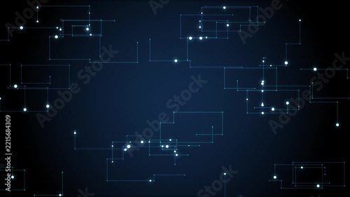 Futuristic circuit network with glowing blue connection nodes