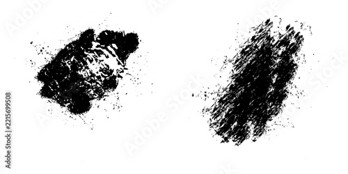 set 2 Flowing curves and brush strokes in Japanese style. Vector illustration. EPs 10
