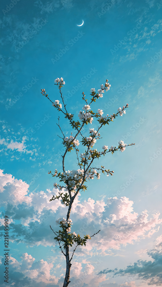 Fototapeta premium Flowers blooming under sky