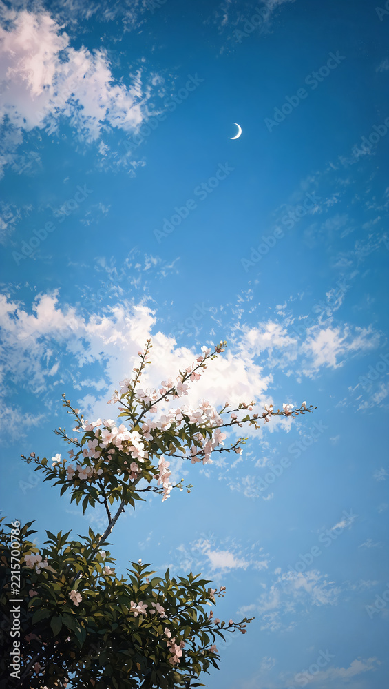 Fototapeta premium Flowers blooming under sky