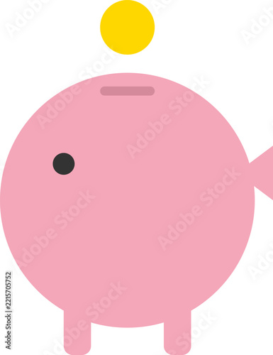 Professional pink piggy bank coin bank illustration for savings financial planning and wealth management branding
