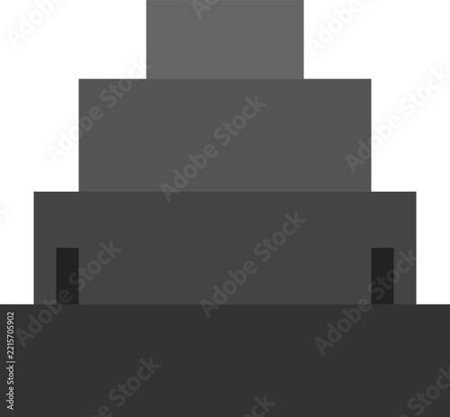 Stylized Brutalist Rock Formation Block Representing Abstract Natural Landscapes for Modern Poster Design and Artistic