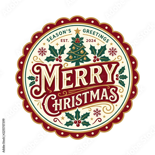 Christmas Typography Lettering Holiday Greeting Card Design