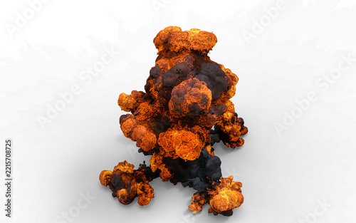 mushroom explosion, black with orange and yellow on a white background with no background 