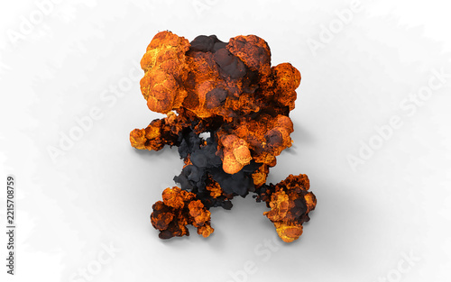 mushroom explosion, black with orange and yellow on a white background with no background 