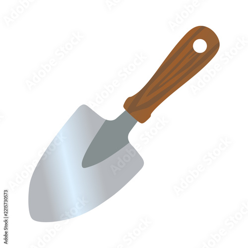 Garden trowel in Flat Illustration for Botanical Theme