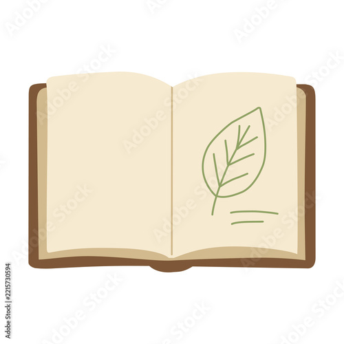 Botanical field book in Flat Illustration for Botanical Theme