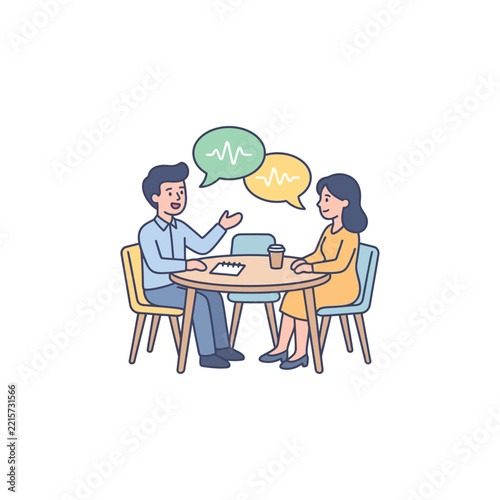 Business Meeting Conversation Vector Illustration