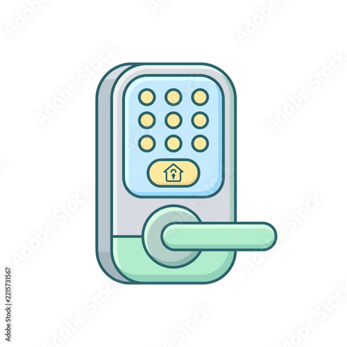 Smart Door Lock Vector Illustration
