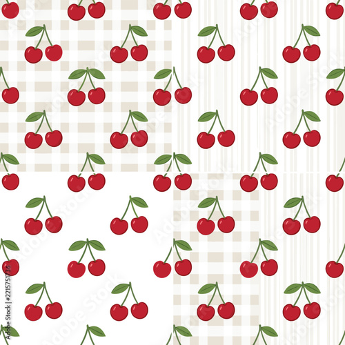seamless pattern with cherries