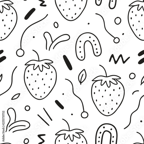seamless pattern with strawberry