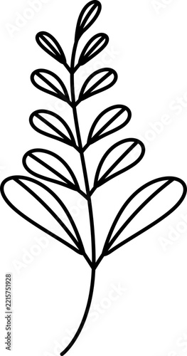 Leaf line art drawing