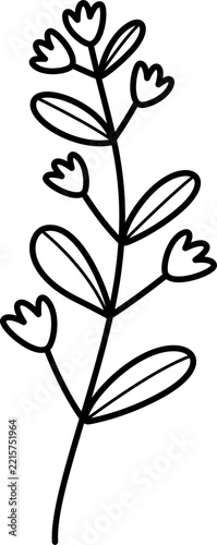 Cute flower line art