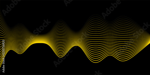 yellow Digital Sound Audio Wave Halftone Effect Vector Background Illustration eps