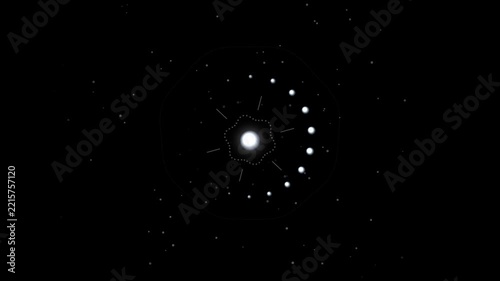 Abstract light bokeh circles rotating slowly in darkness with subtle motion effect