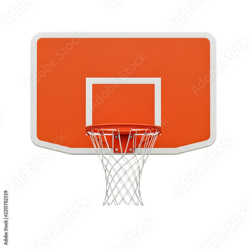 Orange basketball hoop with net vector illustration