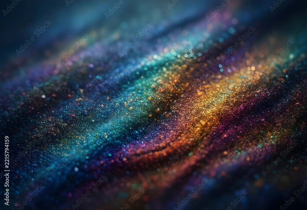 Fototapeta premium Technology background, digital innovation and futuristic data flow with glowing particles and colorful light waves in dark space
