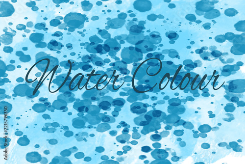 Blue watercolor paint splashes on transparent background vector illustration
