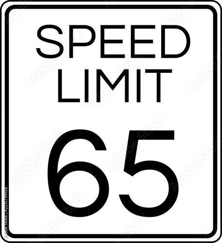 Speed Limit 65 mph Traffic Sign