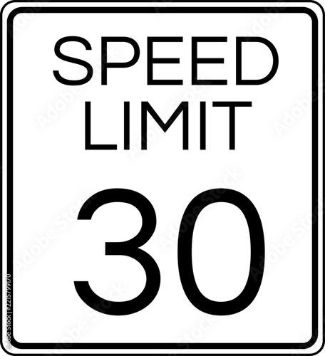 Speed Limit 30 mph Traffic Sign