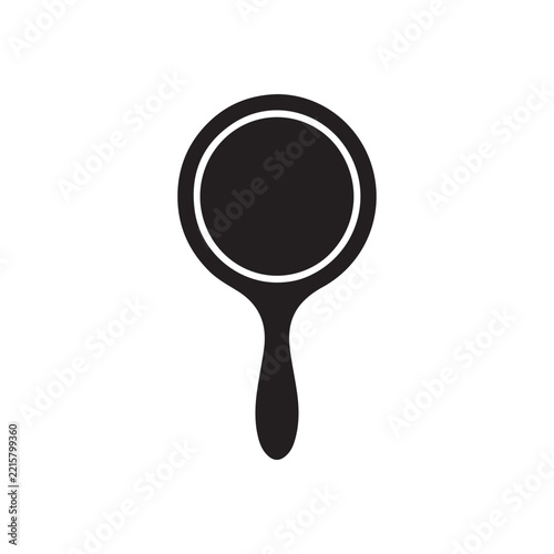 Hand mirror silhouette icon vector flat design