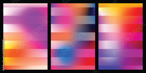 Abstract colorful gradient background with horizontal stripes in pink orange purple and blue shades for design or digital art projects