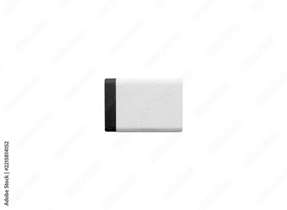 Fototapeta premium White and black eraser for school and office work