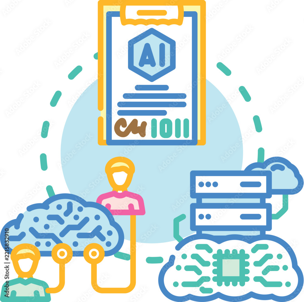Fototapeta premium Cloud services contract concept illustrating digital infrastructure, api integration, data protection, and global network access for users, managing online storage and remote computing