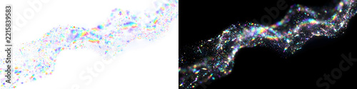 Colorful Particle Swirl VFX Overlay Element Template for Blend Mode Compositing