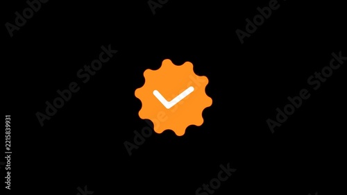 Animated Verified Checkmark Badge Icon with Color Changing and Smooth Rotating Zoom Effect
