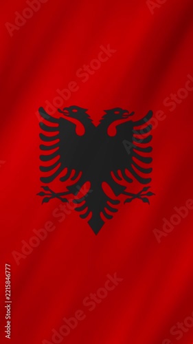 Albania flag waving in the wind 4K animation vertical video