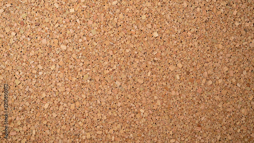 Natural cork board surface texture, front view