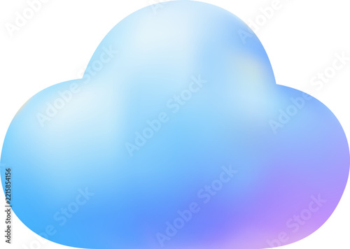 Soft blue weather cloud icon with smooth gradient for meteorological web designs