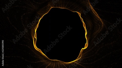 4K Golden Flow Particles, Gold Particles, Particles Loop Background UHD