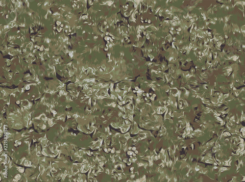 Seamless military camouflage pattern with organic shapes and natural earth tones. Tactical army texture for universal outdoor terrain blending. Perfect for fabric prints, military gear, backgrounds.