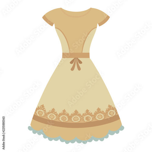 illustration of lace dress isolated on white background