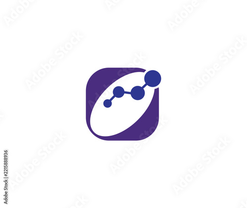 Modern Financial Growth Chart Logo Icon with Upward Data Graph for Fintech and Trading