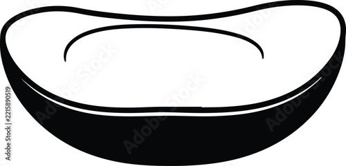 Simple line art drawing of a single organic bean or legume pod