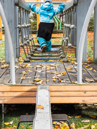 Active Childhood and Outdoor Play on Autumn Day
