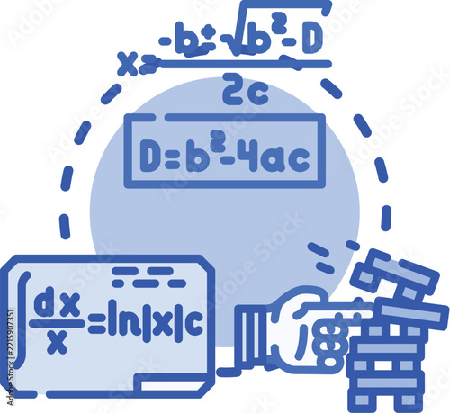 Fotografie Factoring equations concept